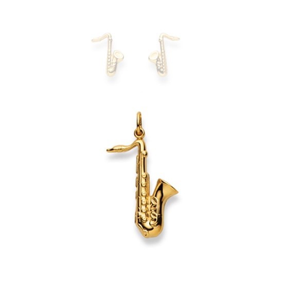 Pendentif, Saxophone, or jaune 750/ 18 ct.