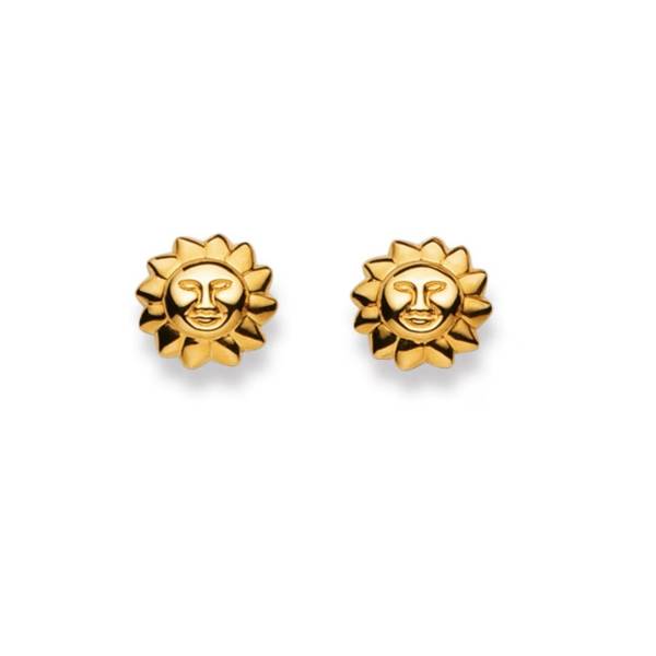Clous d’oreilles, soleil, or jaune 750/ 18 ct.