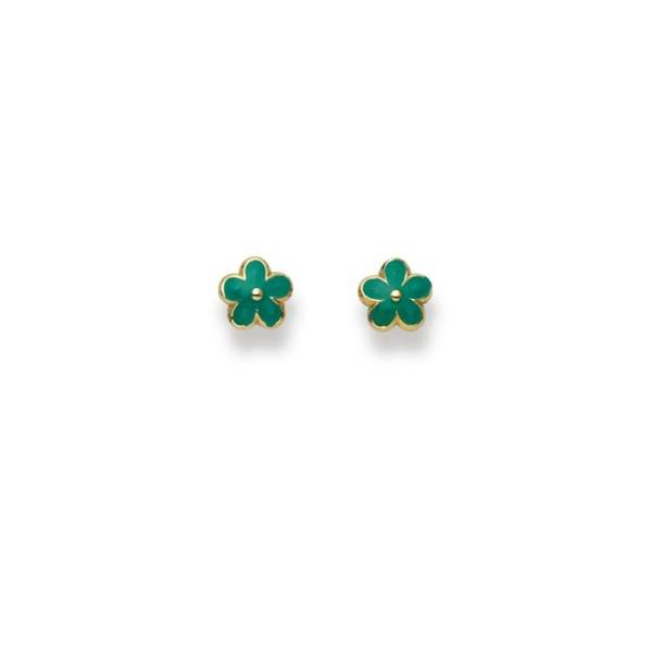 Clous d’oreilles, fleurs, or jaune 750/ 18 ct.