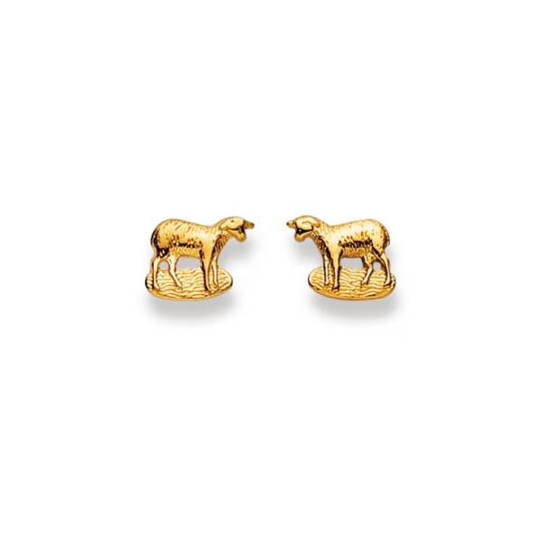 Clous d’oreilles, Brebis, or jaune 750/ 18 ct.