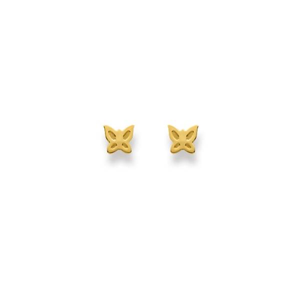 Clous d’oreilles, Papillon, or jaune 750/ 18 ct.