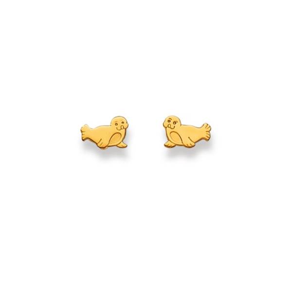Clous d’oreilles Phoque, or jaune 750/ 18 ct.