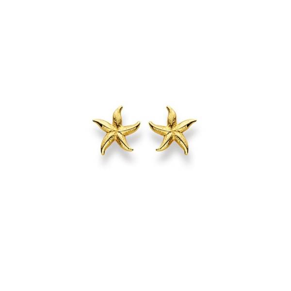 Clous d’oreilles, Etoile de mer, or jaune 750/ 18 ct.