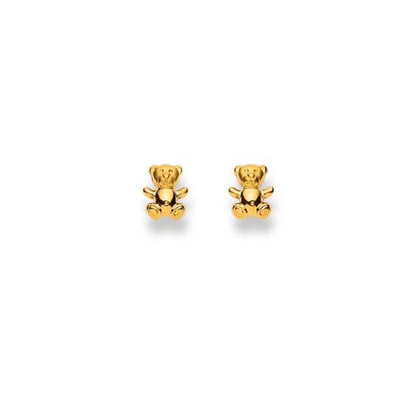Clous d’oreilles, Ours, or jaune 750/ 18 ct.