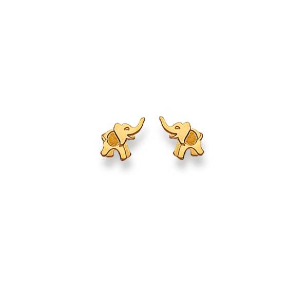 Clous d’oreilles, Éléphant, or jaune 750/ 18 ct.