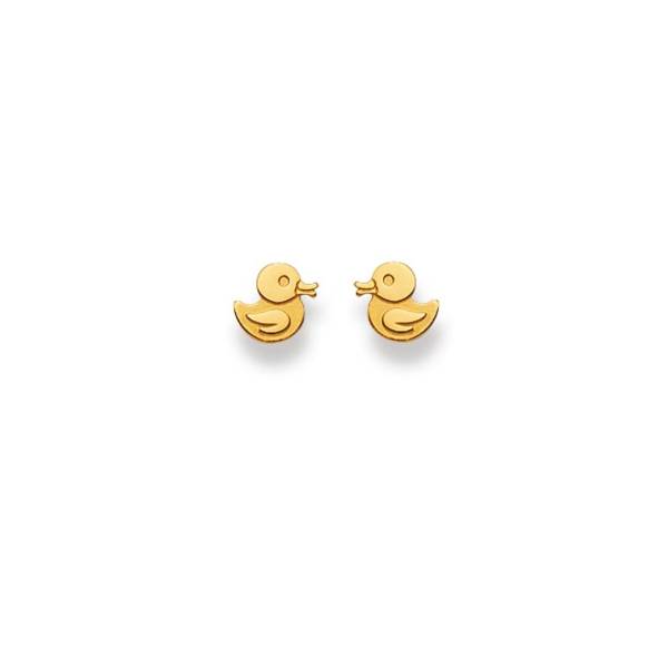Clous d’oreilles, Canard, or jaune 750/ 18 ct.