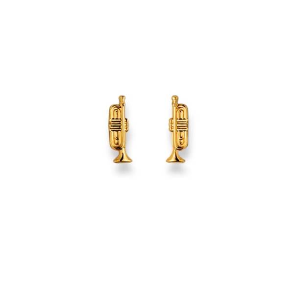 Clous d’oreilles, Trompette, or jaune 750/ 18 ct.