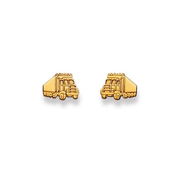 Clous d’oreilles, Camion, or jaune 750/ 18 ct.