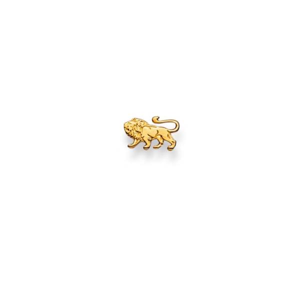 Clou d'oreille or jaune 750/ 18 ct., Signe du zodiaque Lion