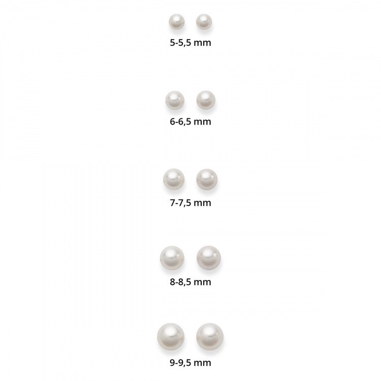 Clous d'oreilles, perles eau douce, 4 - 4.5 mm, or jaune 750/ 18 ct.