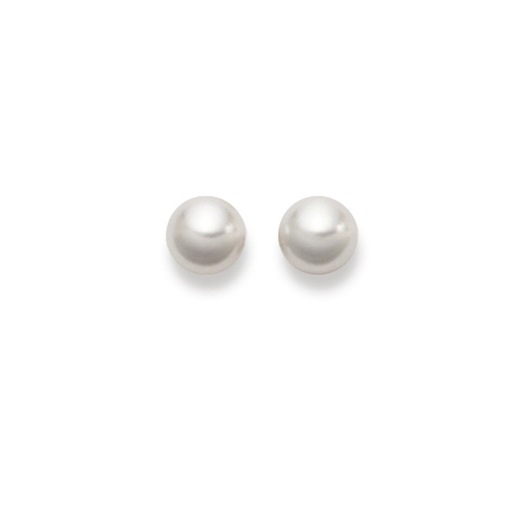 Ohrstecker, Süßwasserperlen, 7,5 - 8 mm, Gelbgold 750/ 18 ct.