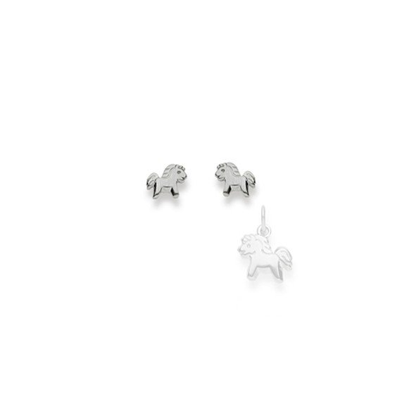 Clous d’oreilles Cheval, or blanc 750/18 ct.