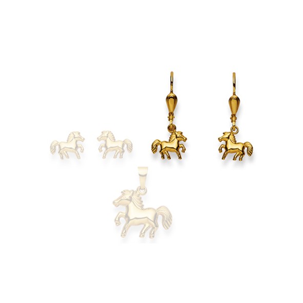 Pendants d’oreilles Cheval, or jaune 750/18 ct.