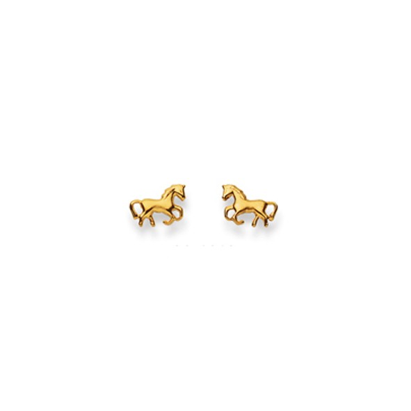 Clous d’oreilles, Cheval, or jaune 750/ 18 ct.