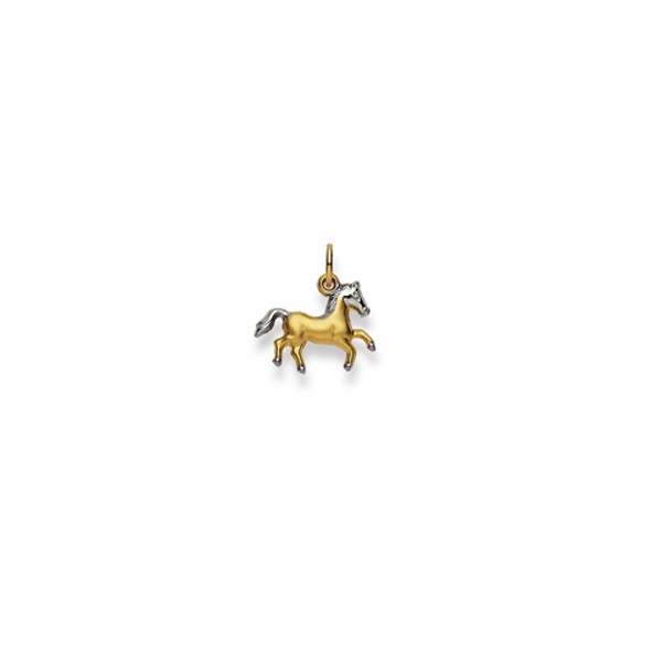 Pendentif, cheval, or bicolore 750/ 18 ct., 11x15mm