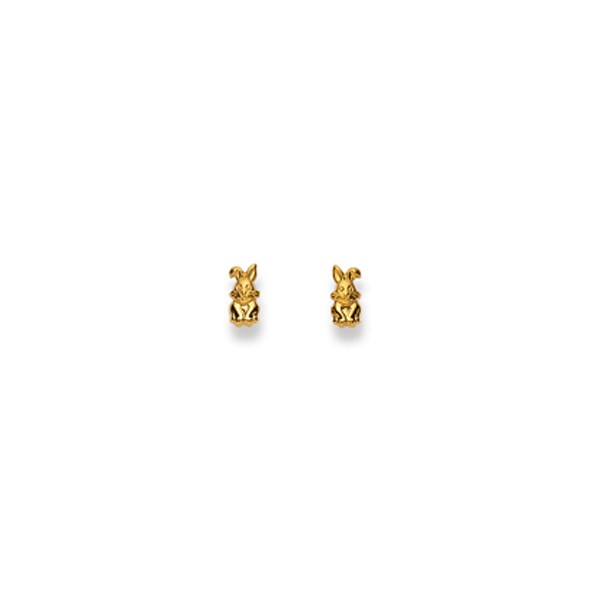 Clous d’oreilles, Lapin, or jaune 750/ 18 ct.
