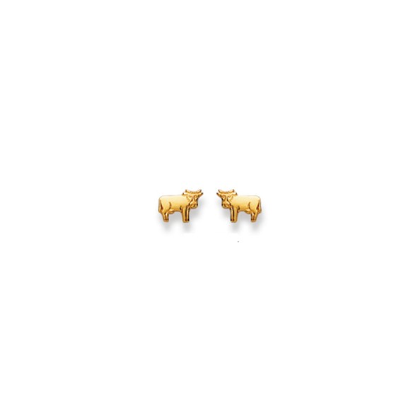 Clous d’oreilles, Vache, or jaune 750/ 18 ct.