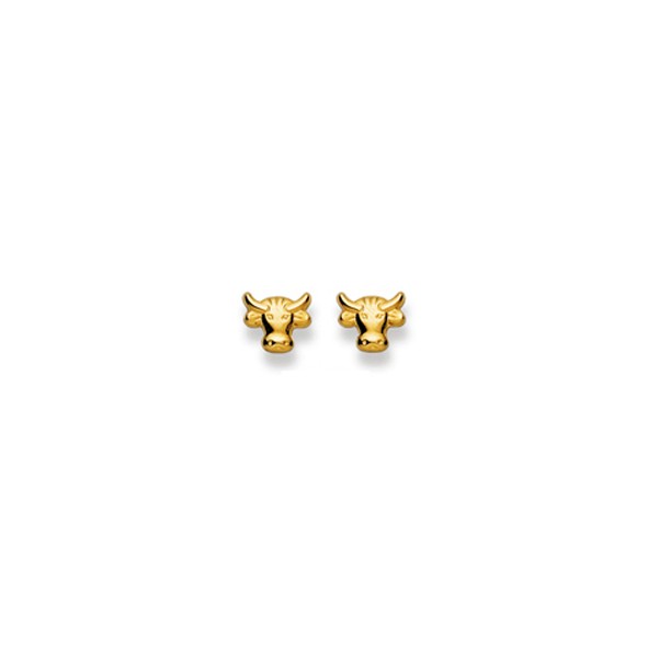 Clous d’oreilles, Vache, or jaune 750/ 18 ct.