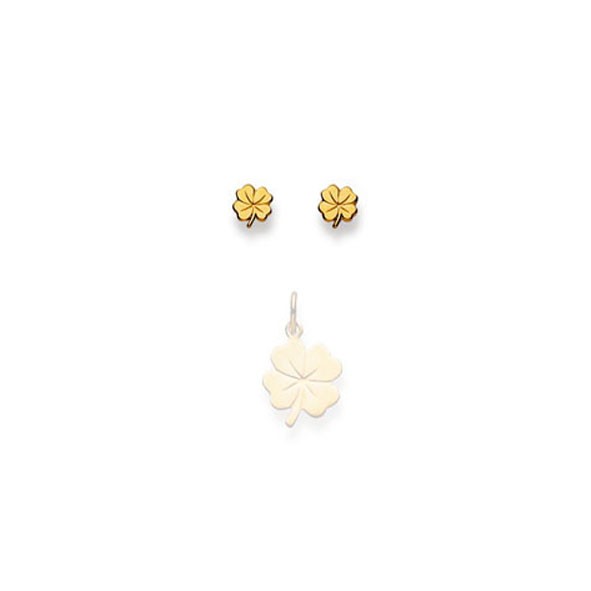 Clous d’oreilles Trèfle, or jaune 375 / 9 ct.