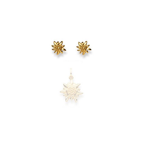 Clous d’oreilles Edelweiss, or 375 / 9 ct.