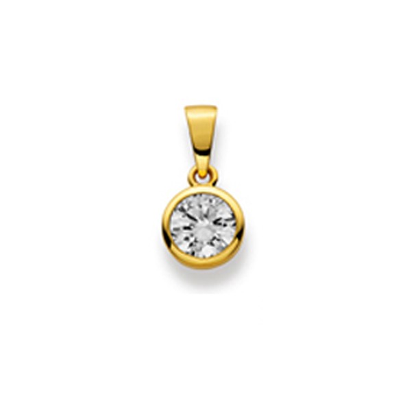 Pendentif or jaune 750/18 ct. avec zirconia