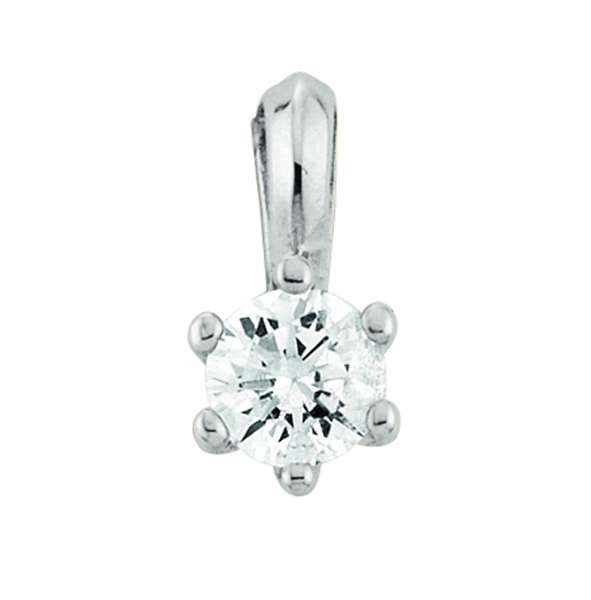 Pendentif or blanc 750/18 ct. avec zirconia