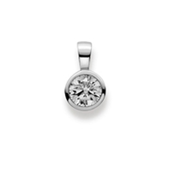 Pendentif or blanc 750/18 ct. avec zirconia