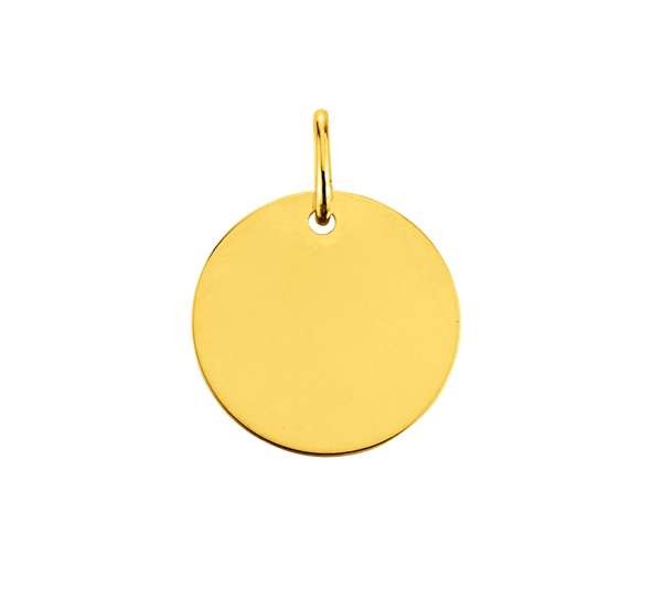 Pendentif Plaquette or jaune 750/18 ct.15 mm