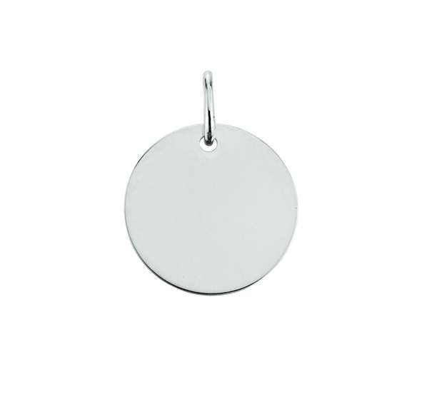 Pendentif Plaquette or blanc 750/18 ct.