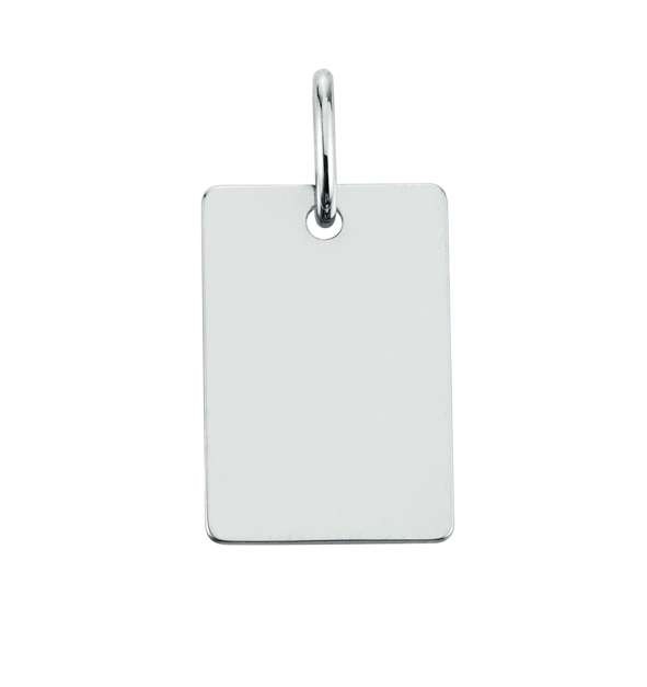 Pendentif Plaquette or blanc 750/18 ct.