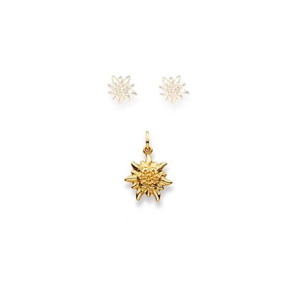 Pendentif Edelweiss Or jaune 375 9 ct