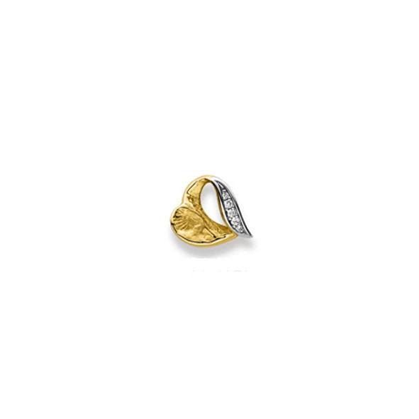 Herzanhänger Bicolor-Gold 750/18 ct. mit 5Diamanten 0.04ct Hsi