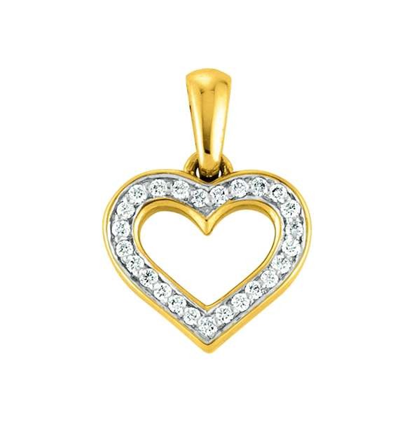 Anhänger Herz Gelbgold 750/18 ct. mit Diamanten 0.08ct Hsi