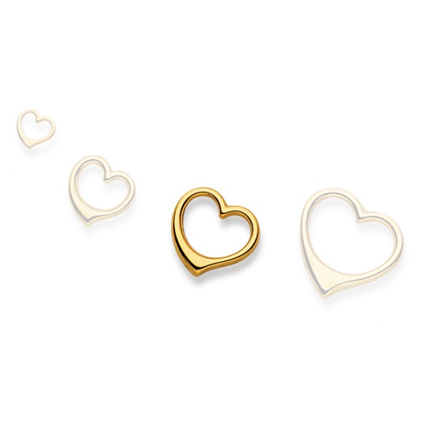 Swinging heart-Anhänger Gelbgold 750/18 ct.