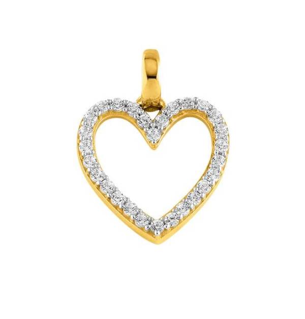 Anhänger Herz Gelbgold 750/18 ct. mit Zirkon