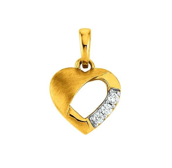 Anhänger Herz Gelbgold 750/18 ct. mit Zirkon