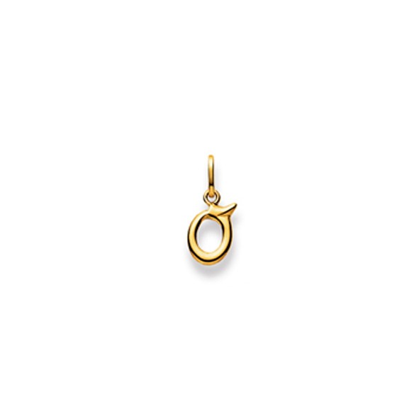 Pendentif Lettre O or jaune 750/18 ct.