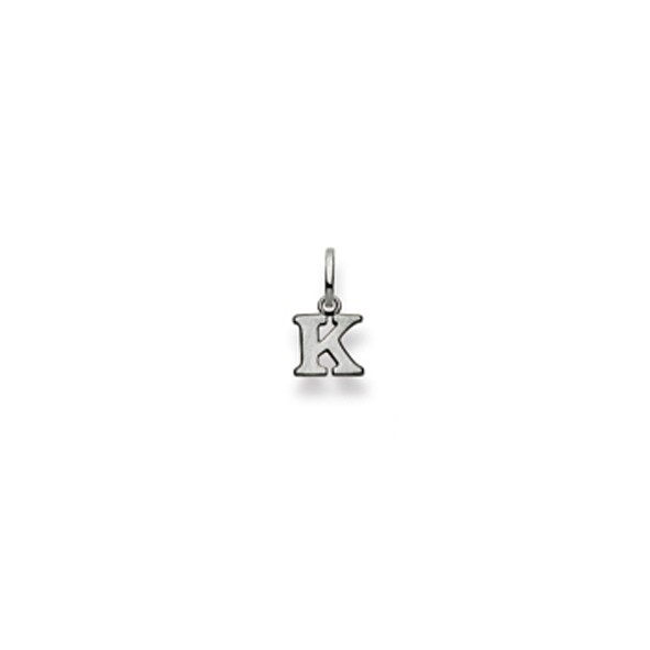 Pendentif Lettre K or blanc 750/18 ct.