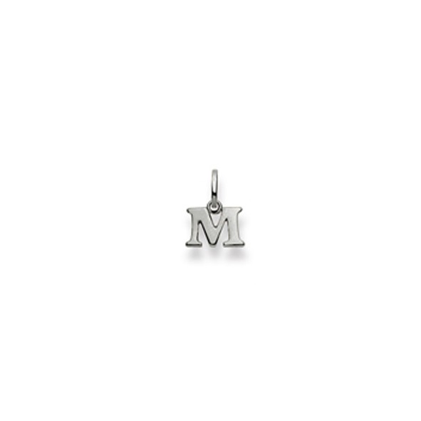 Pendentif Lettre M or blanc 750/18 ct.