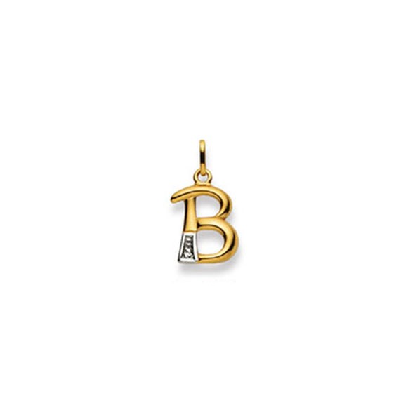 Pendentif Lettre B or jaune 750/18 ct.