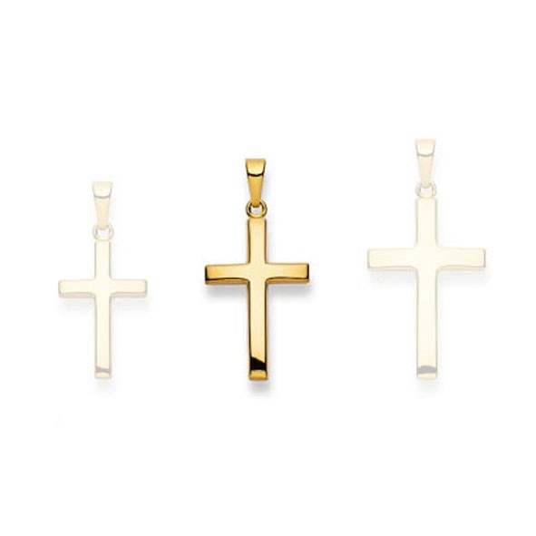 Pendentif Croix or jaune 750/18 ct.