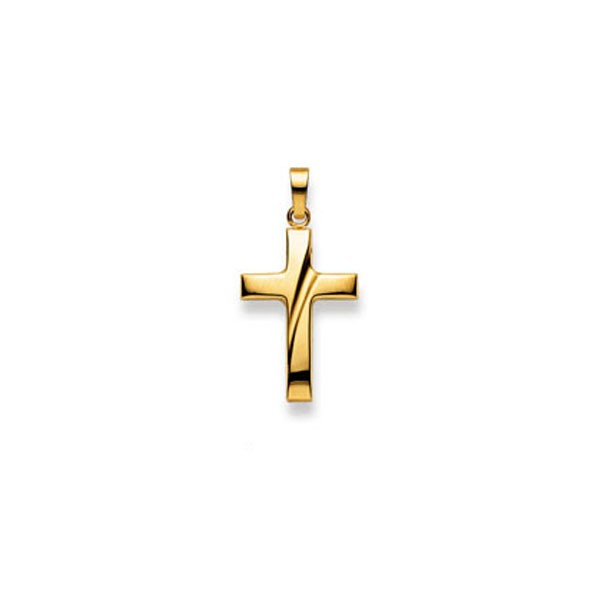 Pendentif Croix or jaune 750/18 ct.
