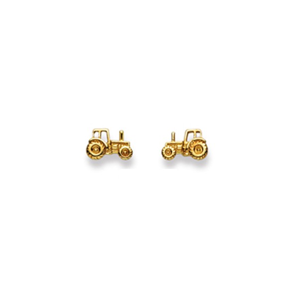 Clous d’oreilles, Tracteur, or jaune 750/ 18 ct.