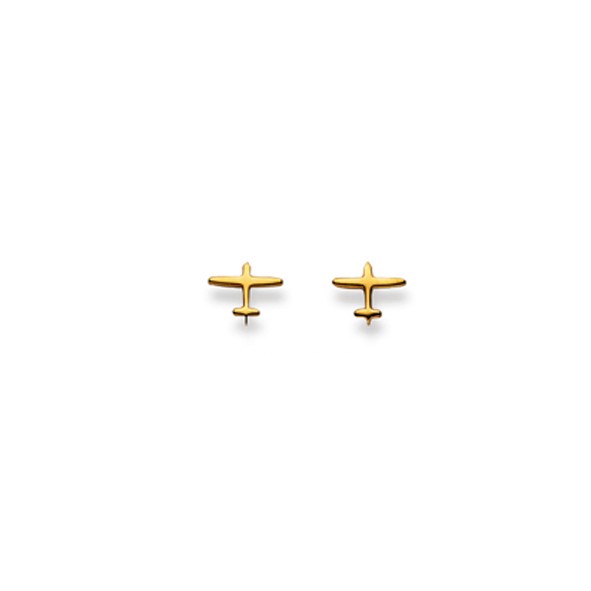 Clous d’oreilles, Avions, or jaune 750/ 18 ct.