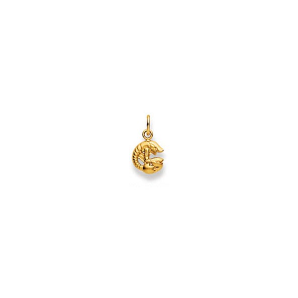 Pendentif 750/18 ct. or jaune, Signe du zodiaque Cancer