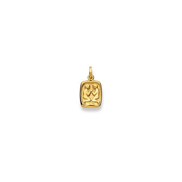 Pendentif 750/18 ct. or jaune, Signe du zodiaque Gémeaux