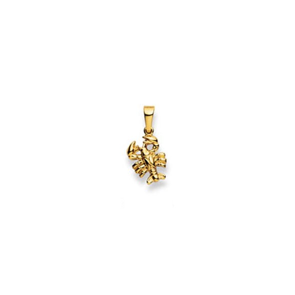 Pendentif 750/18 ct. or jaune, Signe du zodiaque Cancer
