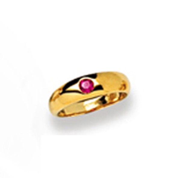 Anneau de baptême, or jaune 750/ 18 ct. avec rubis