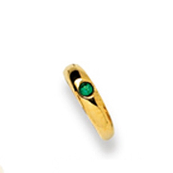 Anneau de baptême, or jaune 750/ 18 ct. avec émeraude