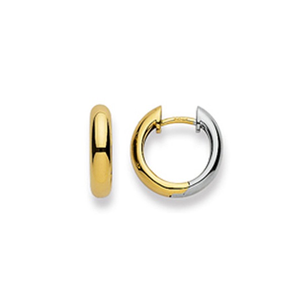 Créoles à charnières or 750/18 ct. bicolores